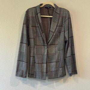 Fashion Nova Black and White Checkered Blazer